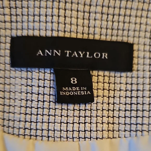 Ann Taylor black and ivory blazer sz 8 - Picture 7 of 13